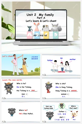 人教PEP版英语三下 Unit 2 Unit 2 Part A 第2课时 课件 教案