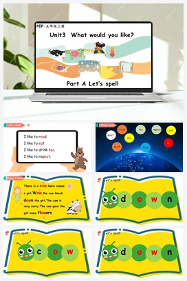 人教PEP版五上 Unit3+What+would+you+like？+A+let’s+spell+新课标课件+单元整体教学设计+动画素材