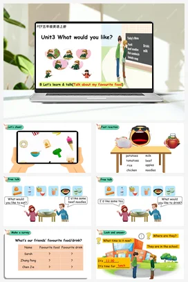 人教PEP版五上 Unit3+What+would+you+like+B+let’s+talk+and+learn+新课标课件+单元整体教学设计+素材