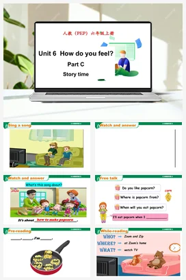 人教PEP版六上 Unit 6 How do you feel_ Part C Story time 课件+单元整体设计+素材