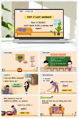人教PEP版六下 U2 第2课时 A Let’s learn & Do a survey and report 课件+核心素养教案