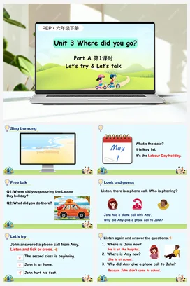 人教PEP版六下 U3 第1课时 A Let’s try & Let’s talk 课件+核心素养教案