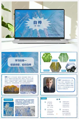 人教版语文四下 第三单元第11课《白桦》两课时 课件 教案 分层作业 学习任务单