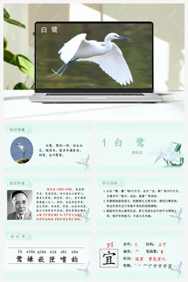 人教版语文五上第一单元 1.白鹭 课件+教案