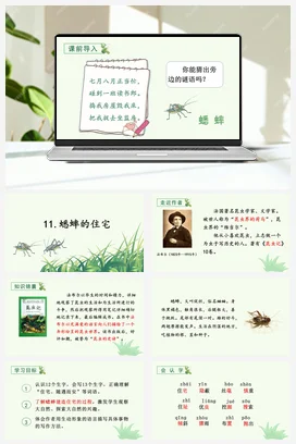人教版语文四上第三单元 11 蟋蟀的住宅 课件+教案